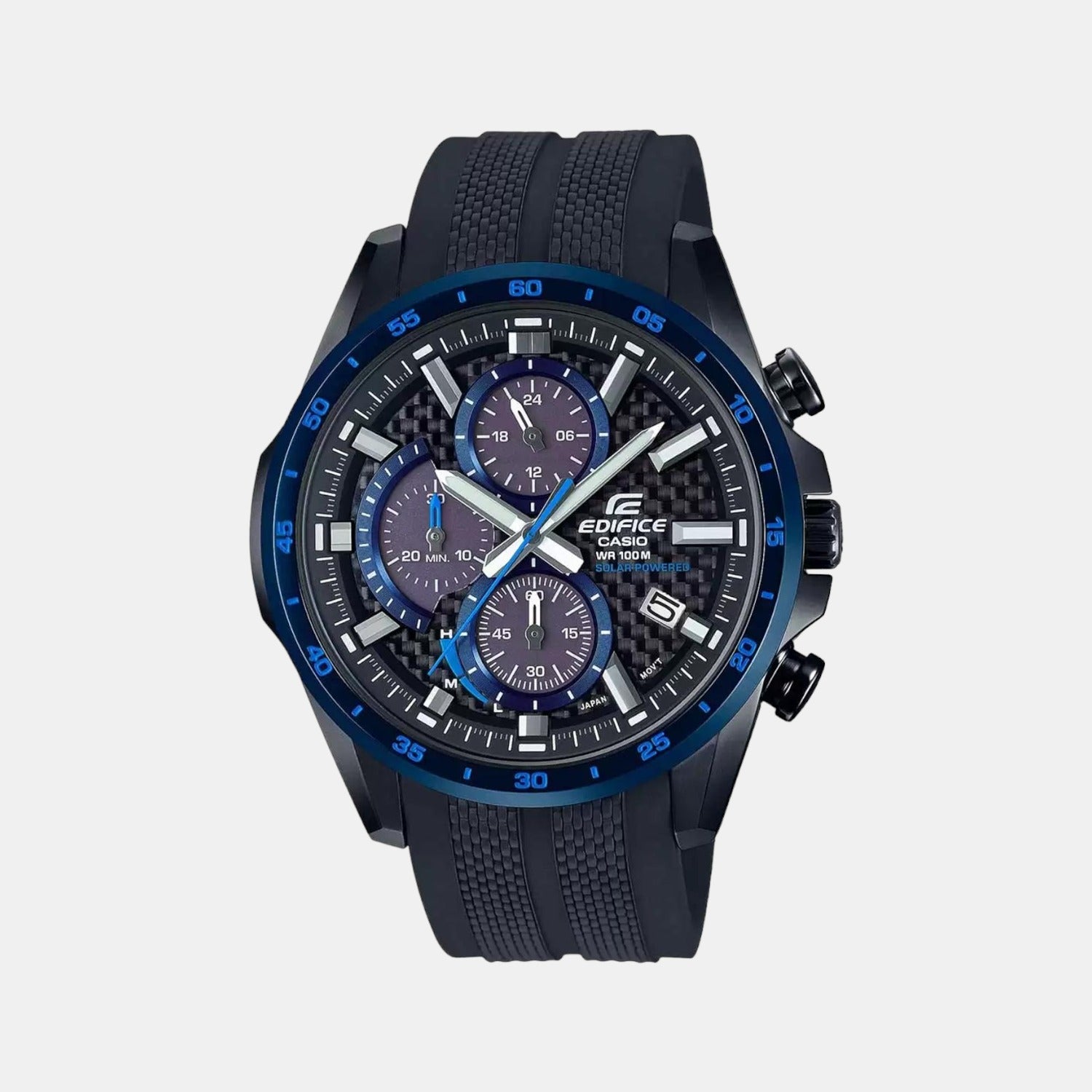 Edifice Men Quartz Two Tone Dial Chronograph Stainless Steel Watch EX505