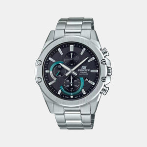Edifice Men Quartz Black Dial Chronograph Stainless Steel Watch EX506