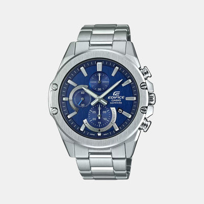Edifice Men Quartz Blue Dial Chronograph Stainless Steel Watch EX507