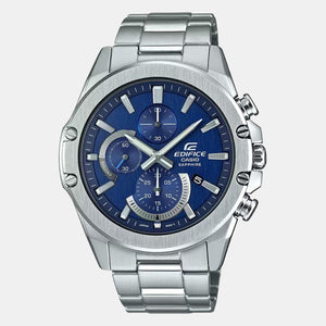 Edifice Men Quartz Blue Dial Chronograph Stainless Steel Watch EX507