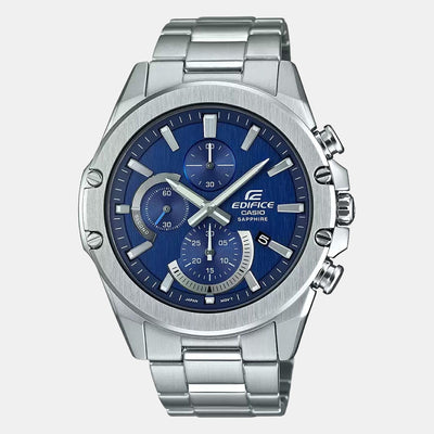 Edifice Men Quartz Blue Dial Chronograph Stainless Steel Watch EX507
