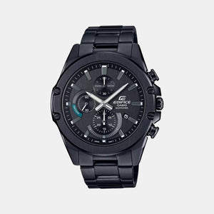 Edifice Men Quartz Black Dial Chronograph Stainless Steel Watch EX508