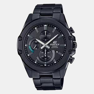 Edifice Men Quartz Black Dial Chronograph Stainless Steel Watch EX508