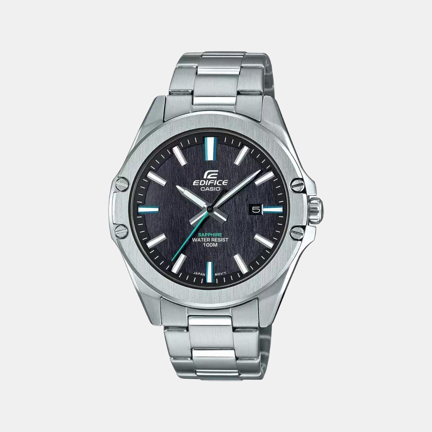 Edifice Men Quartz Black Dial Analog Stainless Steel Watch EX509
