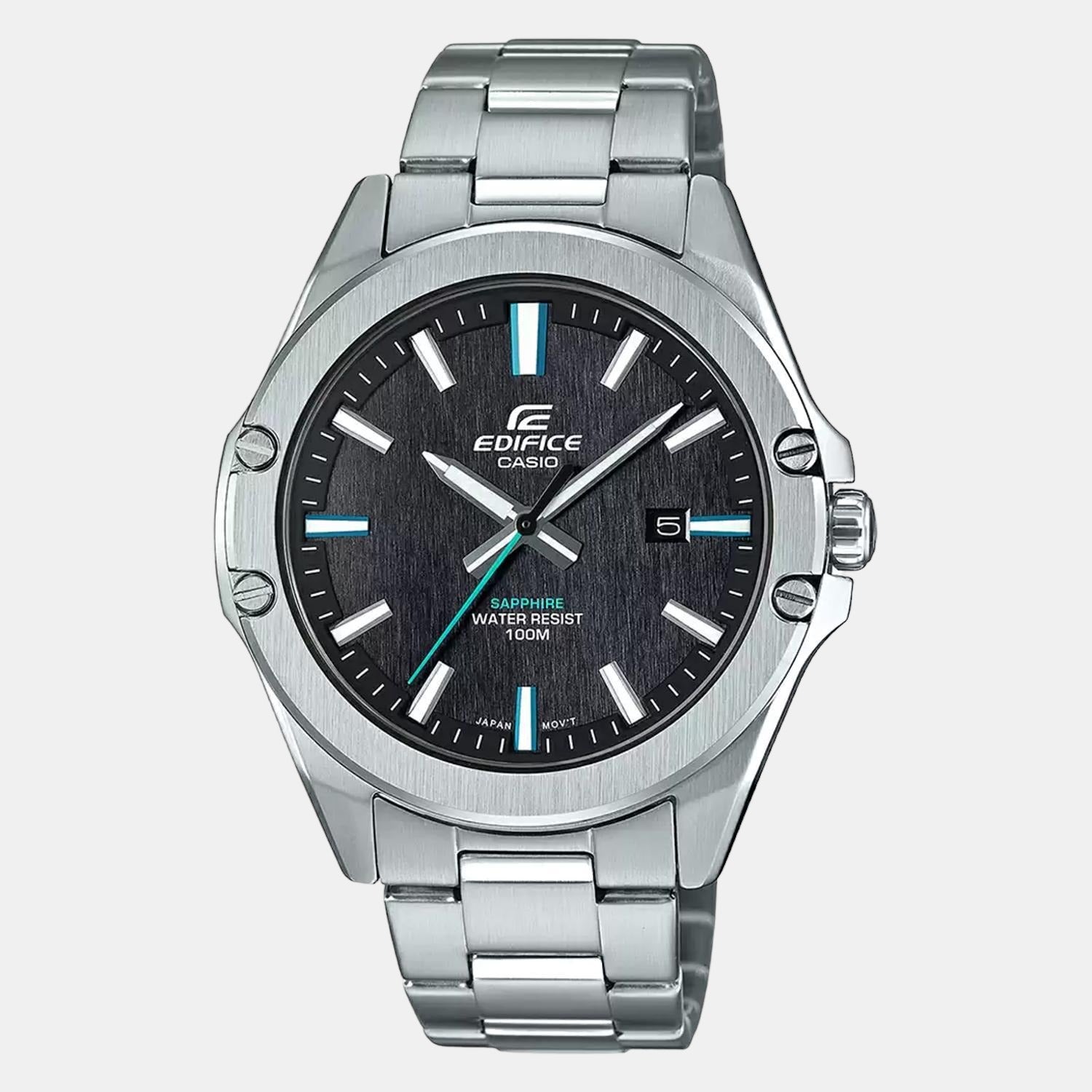 Edifice Men Quartz Black Dial Analog Stainless Steel Watch EX509