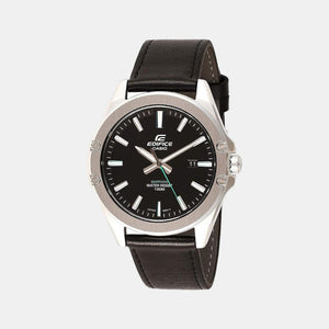 Edifice Men Quartz Black Dial Analog Leather Watch EX510