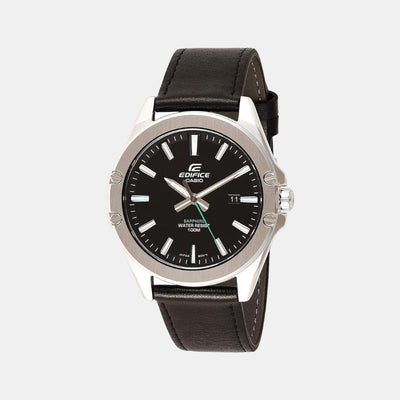 Edifice Men Quartz Black Dial Analog Leather Watch EX510