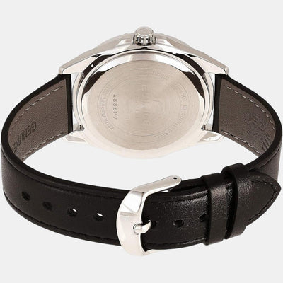 Edifice Men Quartz Black Dial Analog Leather Watch EX510