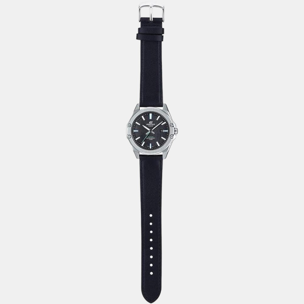 Edifice Men Quartz Black Dial Analog Leather Watch EX510