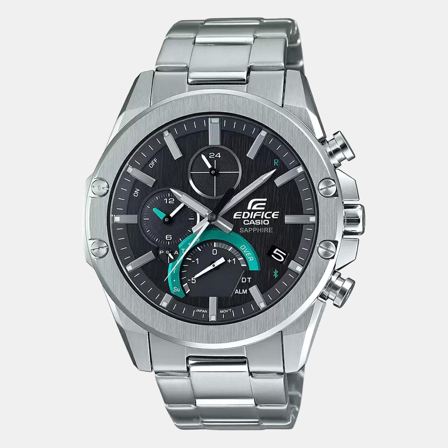 Edifice Men Quartz Black Dial Chronograph Stainless Steel Watch EX511