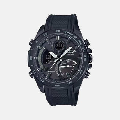 Edifice Men Quartz Black Dial Chronograph Resin Watch EX515