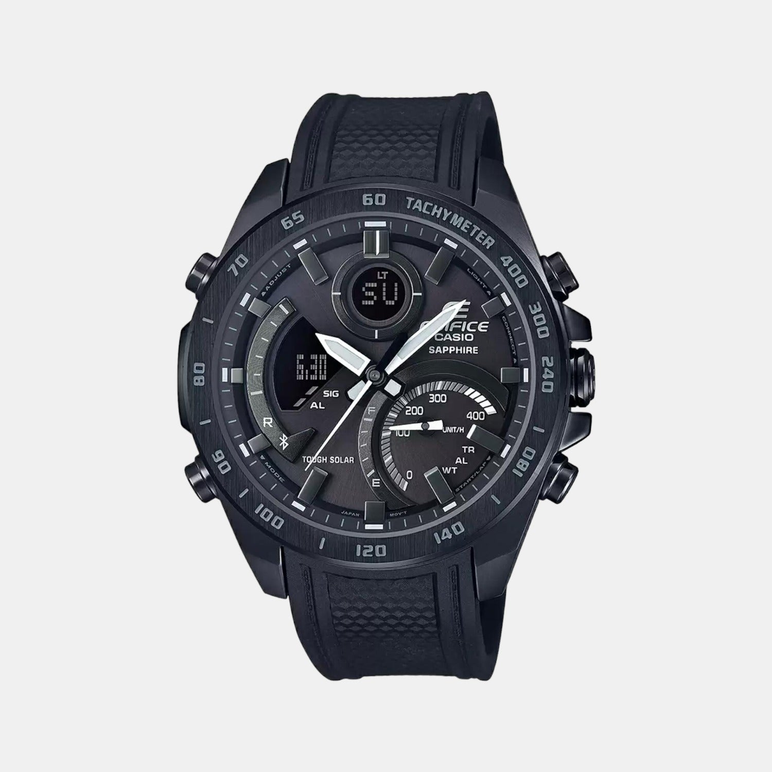 Edifice Men Quartz Black Dial Chronograph Resin Watch EX515