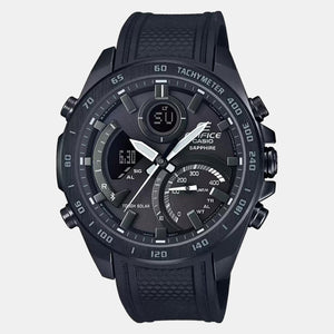 Edifice Men Quartz Black Dial Chronograph Resin Watch EX515