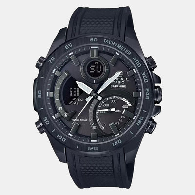 Edifice Men Quartz Black Dial Chronograph Resin Watch EX515