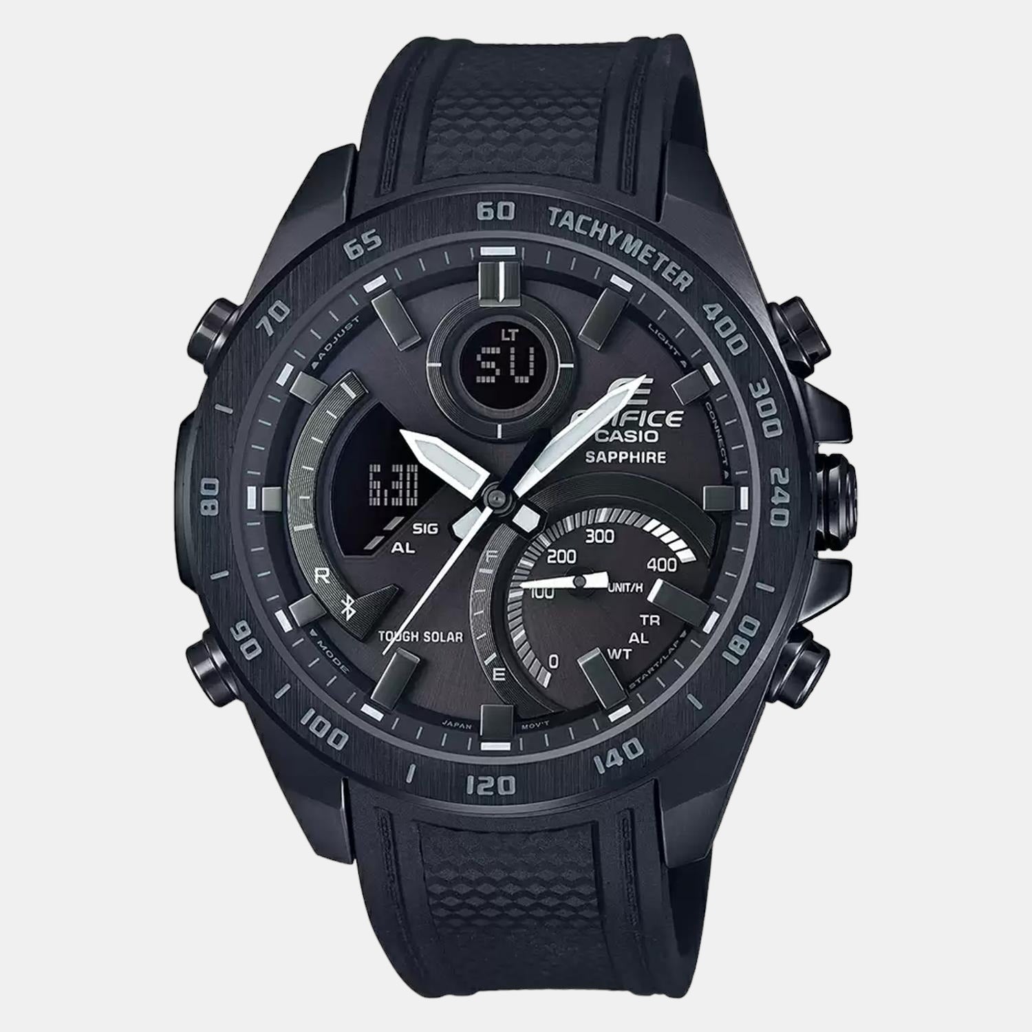 Edifice Men Quartz Black Dial Chronograph Resin Watch EX515