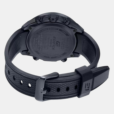 Edifice Men Quartz Black Dial Chronograph Resin Watch EX515
