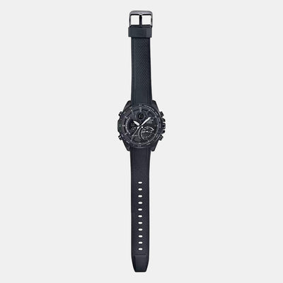 Edifice Men Quartz Black Dial Chronograph Resin Watch EX515