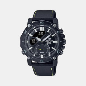 Edifice Men Quartz Black Dial Analog-Digital Leather Watch EX523