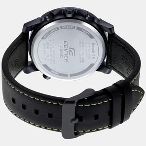 Edifice Men Quartz Black Dial Analog-Digital Leather Watch EX523