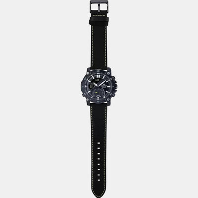 Edifice Men Quartz Black Dial Analog-Digital Leather Watch EX523
