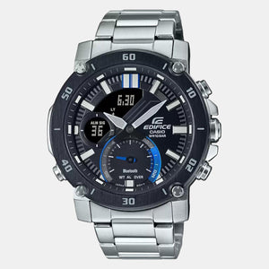 Edifice Men Quartz Black Dial Analog-Digital Stainless Steel Watch EX525
