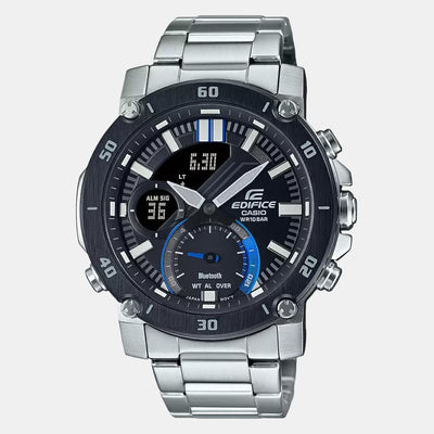 Edifice Men Quartz Black Dial Analog-Digital Stainless Steel Watch EX525