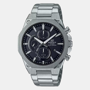 Edifice Men Quartz Black Dial Chronograph Stainless Steel Watch EX527
