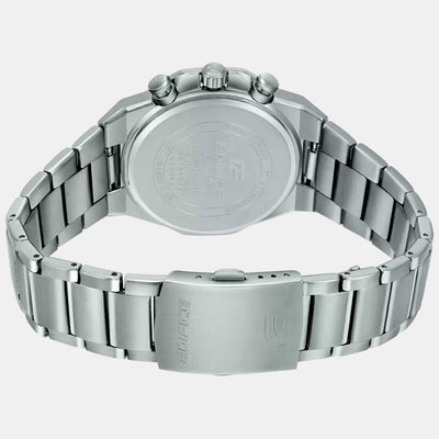 Edifice Men Quartz Black Dial Chronograph Stainless Steel Watch EX527