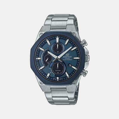 Edifice Men Quartz Blue Dial Chronograph Stainless Steel Watch EX528