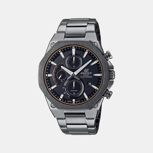 Edifice Men Quartz Black Dial Chronograph Stainless Steel Watch EX529