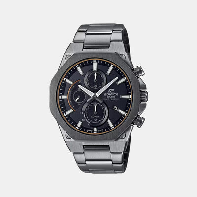 Edifice Men Quartz Black Dial Chronograph Stainless Steel Watch EX529