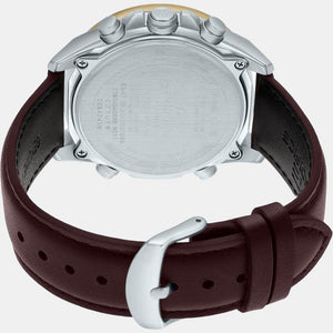 Edifice Men Quartz Black Dial Analog-Digital Leather Watch EX530