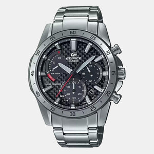 Edifice Men Quartz Black Dial Chronograph Stainless Steel Watch EX532