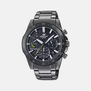 Edifice Men Quartz Black Dial Chronograph Stainless Steel Watch EX534