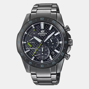Edifice Men Quartz Black Dial Chronograph Stainless Steel Watch EX534