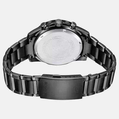 Edifice Men Quartz Black Dial Chronograph Stainless Steel Watch EX534
