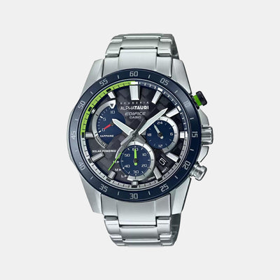 Edifice Men Quartz Two Tone Dial Chronograph Stainless Steel Watch EX537