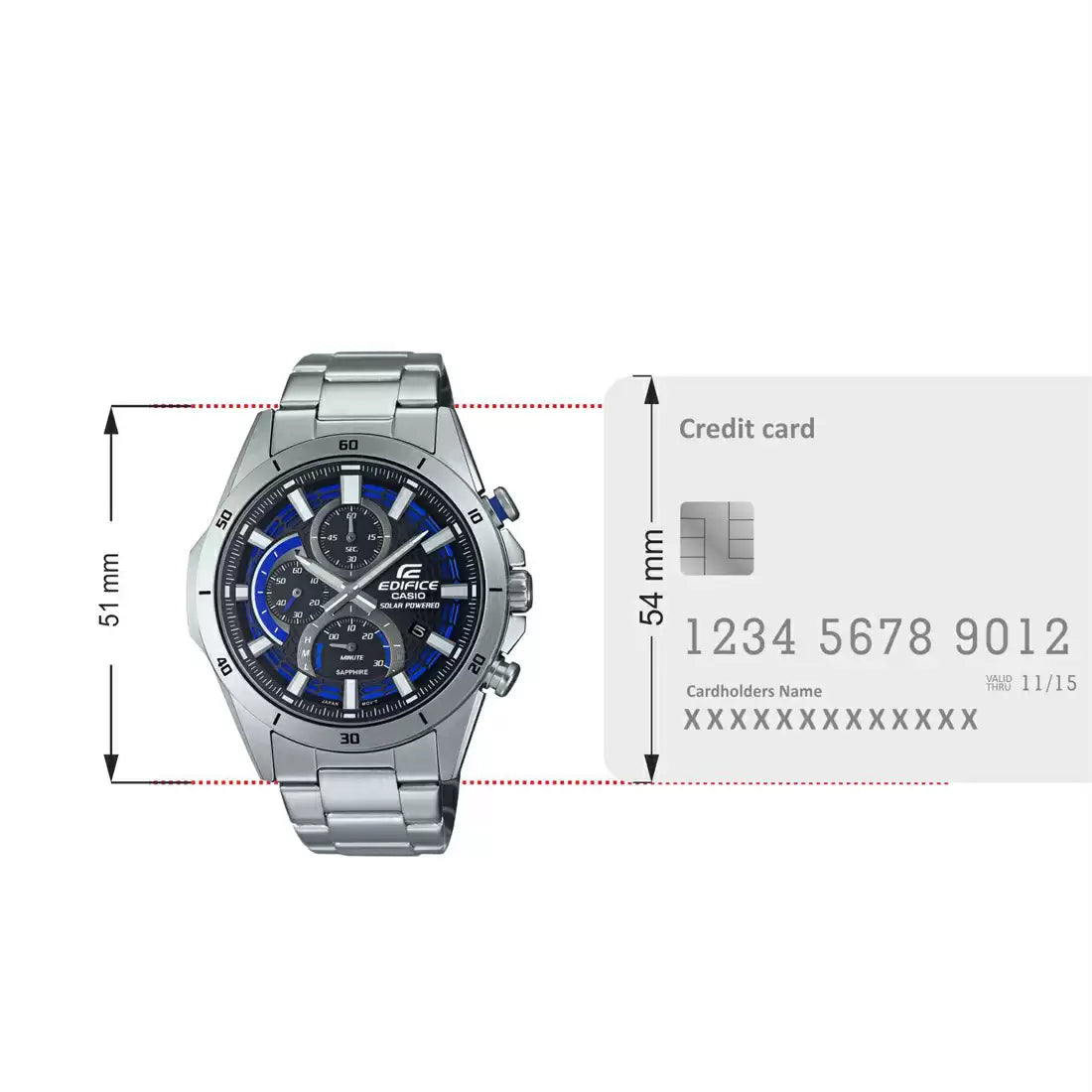 Casio Edifice  Blue Dial Men 50mm