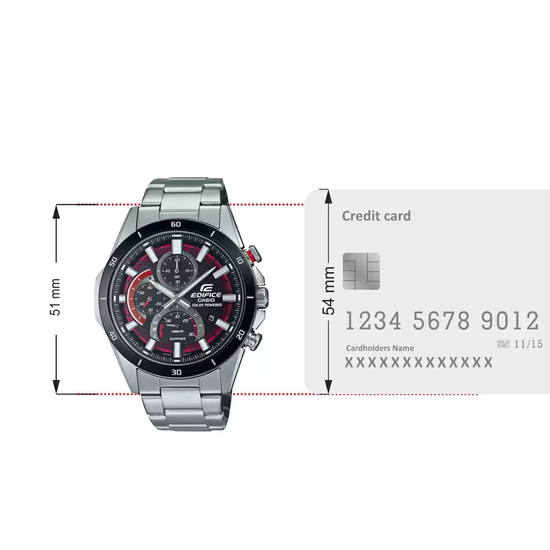Casio Edifice  Black Dial Men 45.2mm