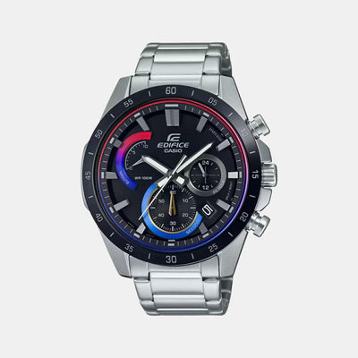 Edifice Men Quartz Two Tone Dial Chronograph Stainless Steel Watch EX540