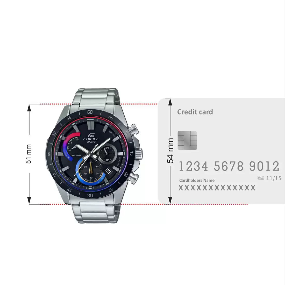 Casio Edifice  Black Dial Men 47.1mm