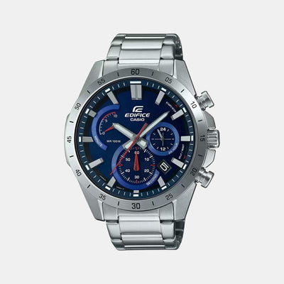 Edifice Men Quartz Two Tone Dial Chronograph Stainless Steel Watch EX541