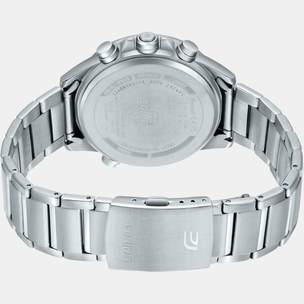 Edifice Men Quartz Black Dial Analog-Digital Stainless Steel Watch EX545