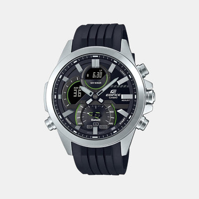 Edifice Men Quartz Black Dial Analog-Digital Resin Watch EX548
