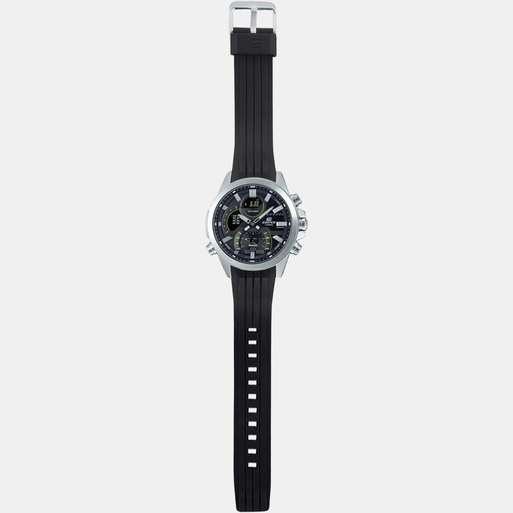 Edifice Men Quartz Black Dial Analog-Digital Resin Watch EX548