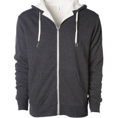 Unisex Heavyweight Sherpa Lined Heather Zip Hood