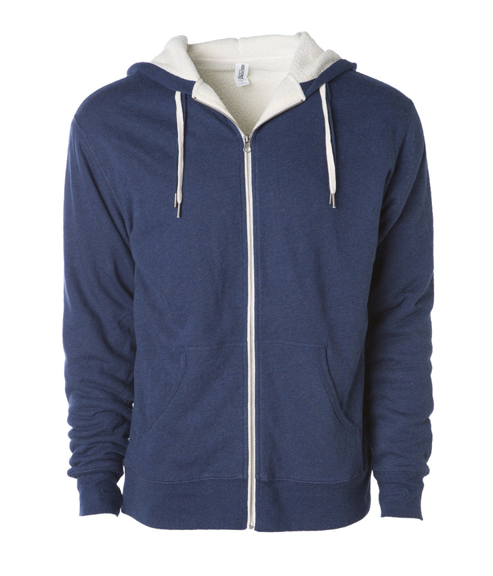 Unisex Heavyweight Sherpa Lined Heather Zip Hood