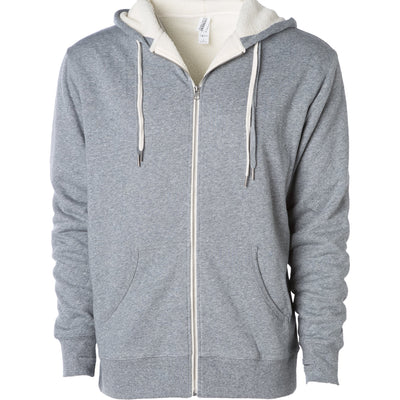 Unisex Heavyweight Sherpa Lined Heather Zip Hood