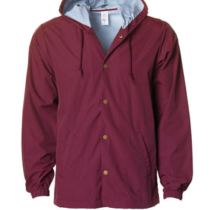 Water Resistant Hooded Windbreaker Coaches Jacket