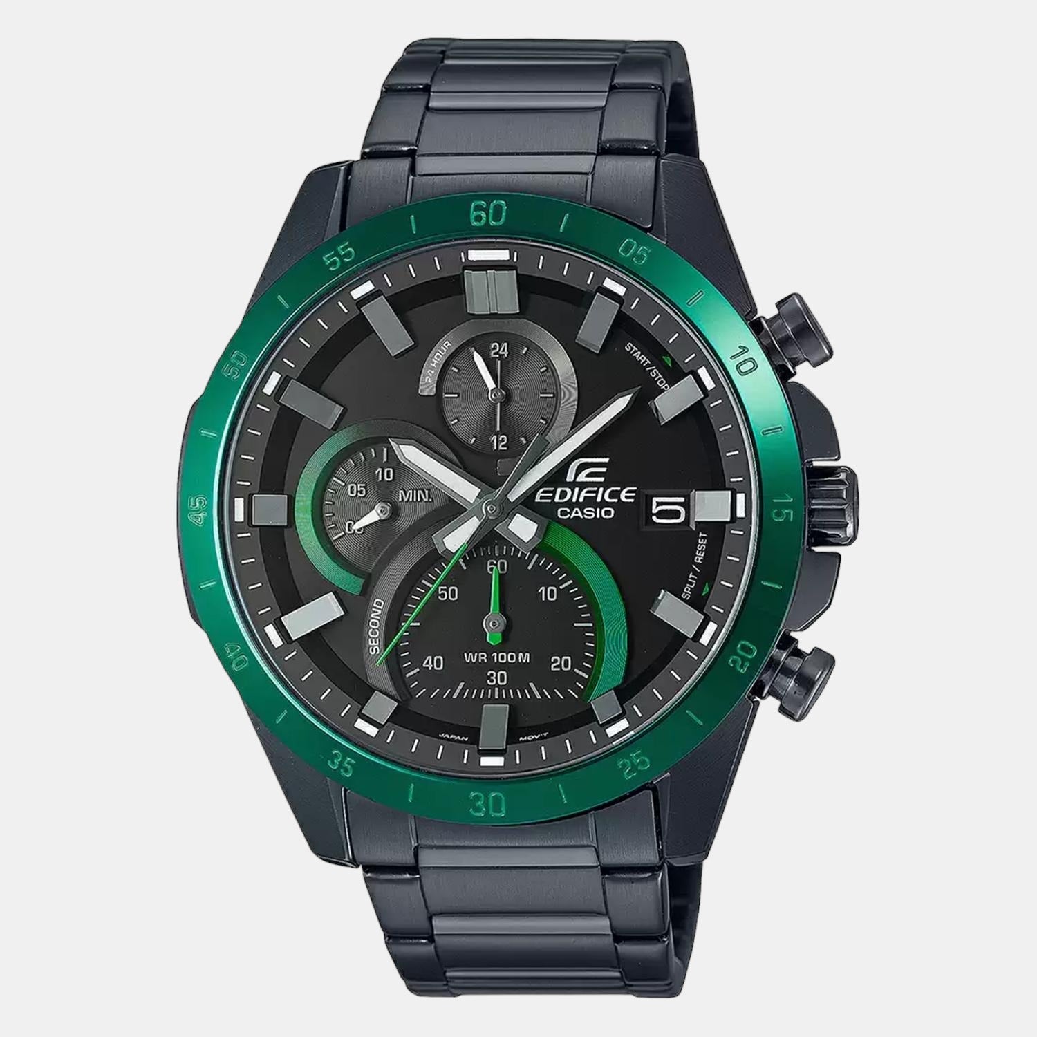 Edifice Men Quartz Black Dial Chronograph Stainless Steel Watch Ed514
